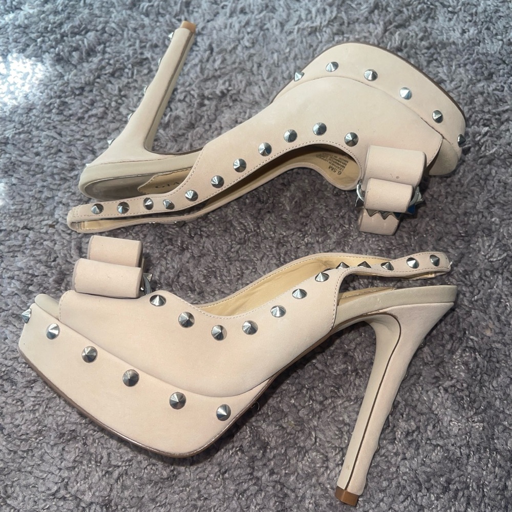 Cream Platform Pumps